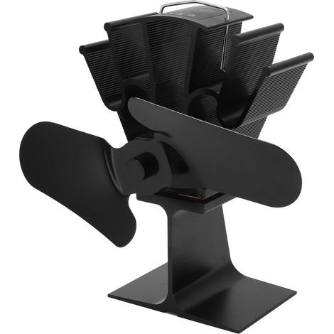 Ventilateur de cheminée à bois à 2 pales, alimenté par la chaleur, 1200 tr/min, faible niveau sonore (25 dB), résistant aux hautes températures, pour la maison (1/5)