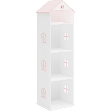 Vipsali Scaffale dal design senza tempo per soggiorno camera da letto o mobiletto per bambini 140 x 40 x 35 cm bianco e rosa 030011224