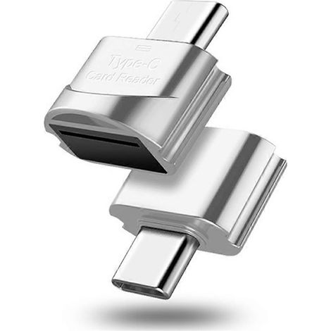 Lecteur de carte TF vers USB-C, adaptateur OTG pour carte mémoire haute vitesse, compatible avec téléphones portables et ordinateurs portables. (1/5)