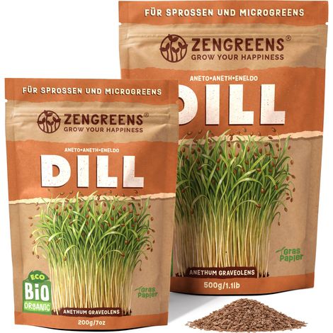Bio Keimsaat Dill 200 g Sprossen und Microgreens Samen ZenGreens (1/5)