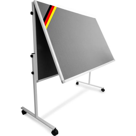 Floordirekt – Tableau de présentation pliable double face 150 x 120 cm – Surface en feutre résistant – Cadre aluminium avec roulettes – Usages multiples