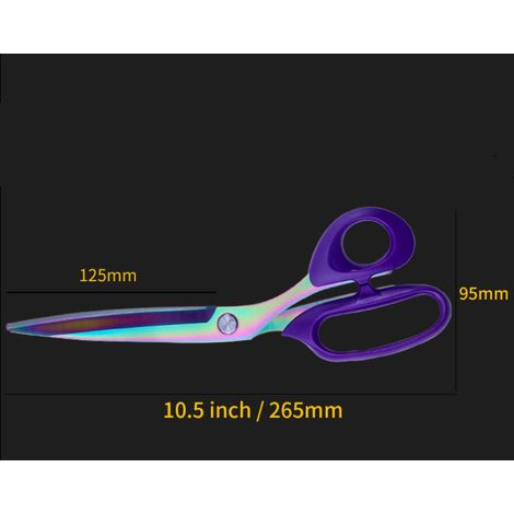 Ciseaux à tissu, ciseaux de couture avec acier inoxydable plaqué titane robuste, ciseaux de tailleur pour couper les tissus et le cuir, violet