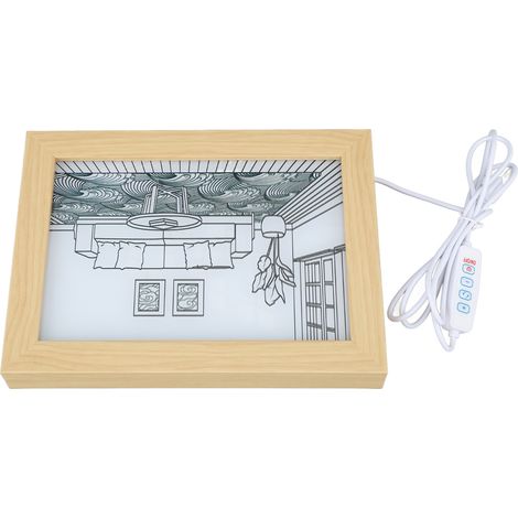 Décor Lumineux LED Peinture Anime Japonais Tableau Éclairé 3 Modes USB Brancher S 23x17x3cm (1/5)