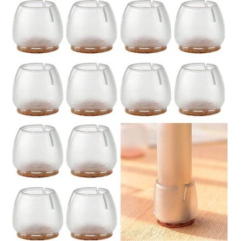 Protection pour meubles 16 Pièces Chaise Casquettes Patins pour Meubles Silicone Protection Plaquettes de Pieds de Meubles Chaise Jambe Caches Housse de Table Rayures Protecteurs de Sol pour Pieds Ron (1/5)
