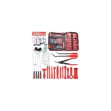 268 Pièces Outils De DéMontage De Garnitures Trousse, pour Panneau Accessoires Porte Autoradio Tableau De Bord De Voiture, avec Broches De Retenue, Ensemble à Pince et Extracteur D’Attaches