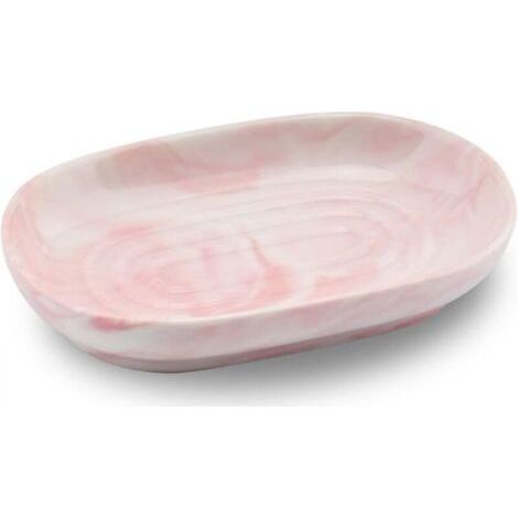 FENOPLASTICAPorte-savon en céramique, porte-savon en marbre antidérapant, porte-savon de salle de bain, porte-savon solide pour cuisine, baignoire, évier et douche (rose) (1/4)