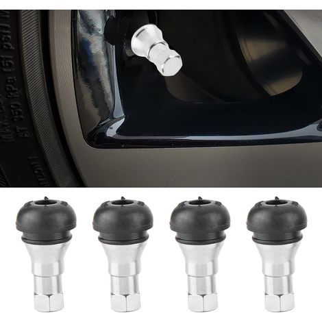 4 pièces Bouchons de Valve en Alliage d'Aluminium pour Pneus Tubeless avec Joint en Caoutchouc (1/5)