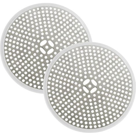 Lot de 2 Filtre pour Bonde de Douche Filtre de Vidange à Bouchon D'égout Filtre Cheveux Drain de Douche en Acier Inoxydable de 11,8 cm pour Salle de Bain Cuisine et WC (1/4)