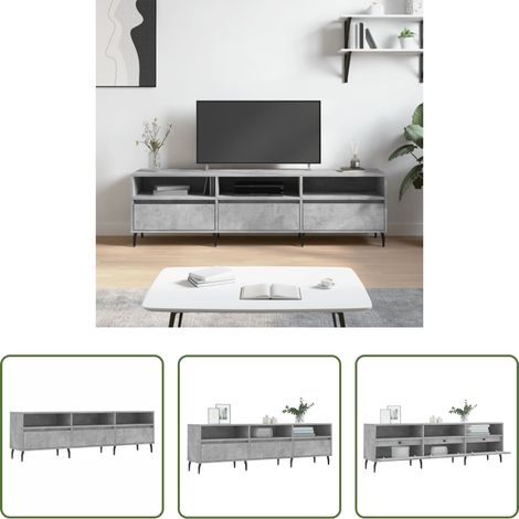Holzwerkstoff - TV-Schrank Betongrau 150x30x44,5 cm Holzwerkstoff (1/5)