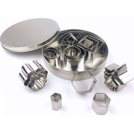 Ensemble de 24 Mini Emporte-Pièces en Acier Inoxydable - Pour Fondant, Pâtisserie et Loisirs Créatifs, Outils de Décoration (1/4)