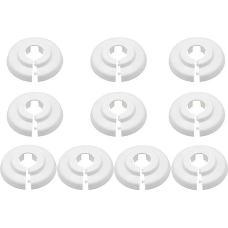 10 Pièces Rosaces Simples de Radiateur, Colliers de Pipe en Plastique, Rosace Radiateur, Cache Tuyau Radiateur, Couvercle de Trou Mural Sol, Cache Tuyau pour Radiateur, Pour Robinet Tuyauterie (1/4)