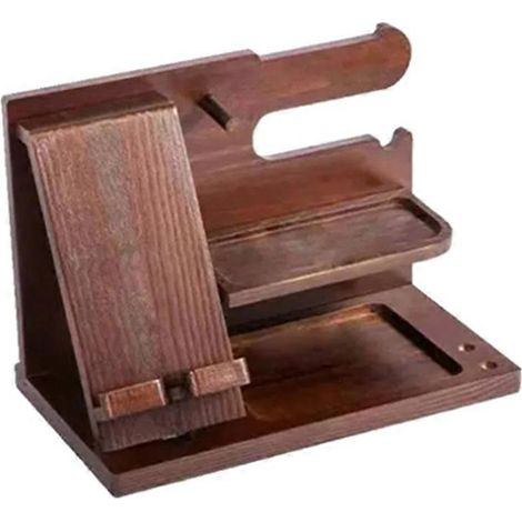 Étagère de rangement multifonctionnelle en bois pour montres, bijoux, lunettes, téléphone, clés et portefeuille, idéale pour une entrée ou un meuble d'entrée. Porte-montres, bijoux, lunettes, téléphon (1/5)