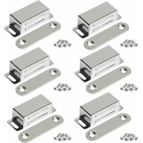 Furniture Door Magnets, 10 kg Heavy Duty Stainless Steel Magnets for Cabinet Doors (6 Pack with Screws) YMYNY (1/4)