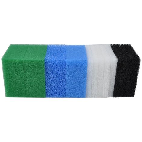 Lot de mousses de filtration pour aquarium 6 pièces, média filtrant universel à découper, kit de filtration complète pour bassin