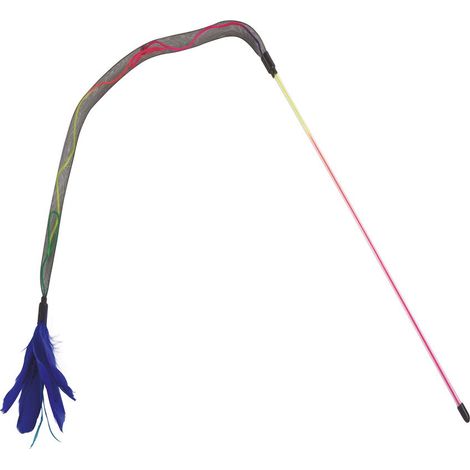 Piume Blu - Stuzzicagatto con sonaglio, frange e piume per gatti (1/2)