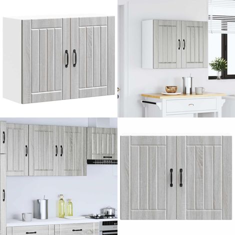 Armario de pared cocina Lucca madera contrachapada gris sonoma - Armario de pared cocina - Armario cocina gris