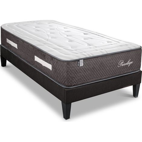 BELLECOUR LITERIE Ensemble PRIVILEGE 90x190 cm Matelas Ressorts ensachés + Sommier Bois (1/5)