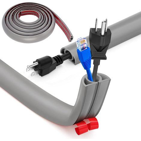 Cubierta para cables de suelo, canaleta flexible pequeña para cables, canaleta de silicona para cables de suelo de 5 m x 2 cm, cubierta autoadhesiva para cables eléctricos (1/5)