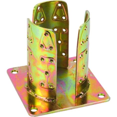 Supporto a Pavimento con Piastra per Palo Tondo ø102 mm Base 150x150 mm - ALDEGHI