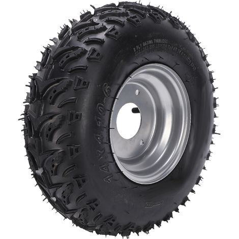 Ensemble de pneus de jante de roue 14x4.10-6, Structure robuste à 3 trous, ATV pour Go Kart, balayeuse à neige, tondeuse. (1/4)