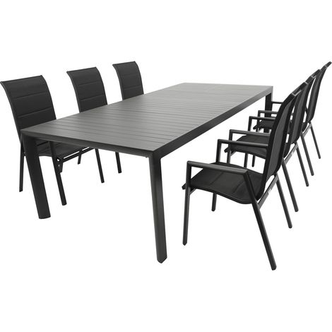 Garnitur LAGOS XL 7-teilig, Alu + Kunstgewebe schwarz (1/5)