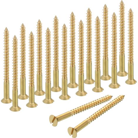 Lot De 18 Vis À Bois M4 x 50mm Laiton Métal Auto-Taraudage (1/5)