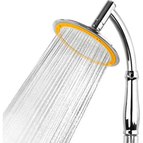 Pommeau de douche XXL (150 mm) avec flexible inox 1,6 m, 5 jets, pour bain et douche (1/4)