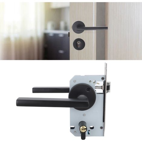 Manilla de puerta resistente a impactos – carcasa de aluminio con revestimiento anticorrosión negro – incluye cilindro y 3 llaves. (1/5)