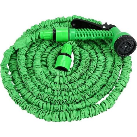 Tuyau d'arrosage extensible - H10411 - Vert - 100FT - 7 modes de sortie d'eau (1/4)