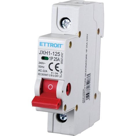 ETTROIT Interrupteur Sectionneur 1P 25A 240VAC Rail DIN JX412500 (1/3)