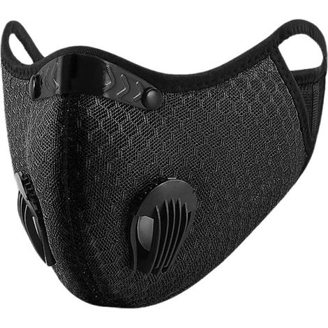 Masque de cyclisme avec double valve respiratoire, visière de protection, rembourrage et pince-nez (1/3)