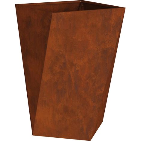 Jardinière rectangulaire moderne extérieure 50 x 50 x 75 cm design chic en acier rouillé (1/5)