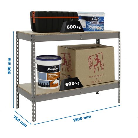 Simonrack Simonforte Regalsystem ohne Schrauben Grau und Holz