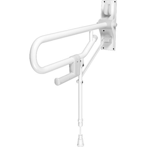 Barra di appoggio ribaltabile con cavalletto - bianco lunga 766mm (1/2)