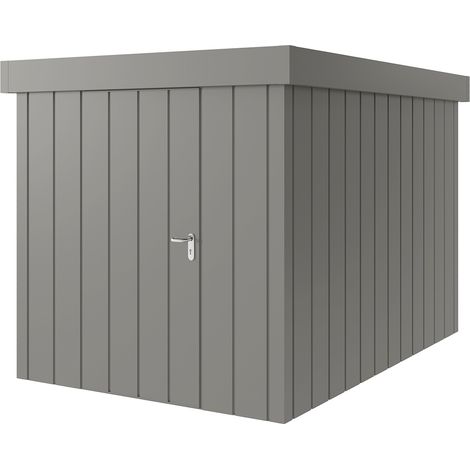 Hörmann Metall-Gerätehaus "Juno" mit Flachdach, JFD7 - Modern, 214 x 310 cm (B x T), graualuminium, 1-flüglige Tür, Anschlag links (1/5)