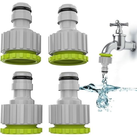 2-in-1-Wasserhahnanschluss-4er-Pack, 1/2 Zoll und 3/4 Zoll Gartenhahnanschluss, Wasserhahnanschluss, Schlauchanschluss-Set für die Gartenbewässerung