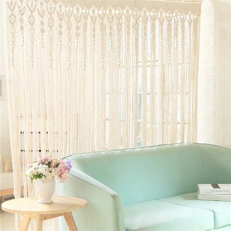 Makramee-Vorhang für Tür und Fenster, Boho-Wanddeko, Raumteiler und Dekoration für Zuhause und Hochzeiten, handgefertigtes Unikat (1/5)