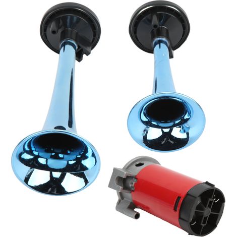 Doppelhorn-Set mit Kompressor, 130 dB, 530/680 Hz, 12 V, universell für LKW, PKW, SUV, Boot (1/5)