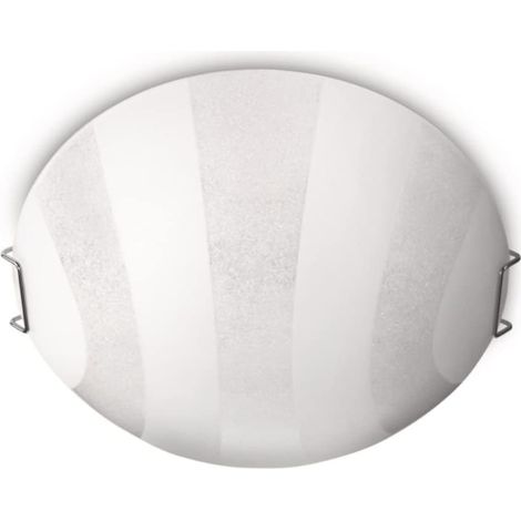 Sandstorm - Lampada da soffitto a righe in vetro graniglia bianco e trasparente diam. 30 cm (1/5)
