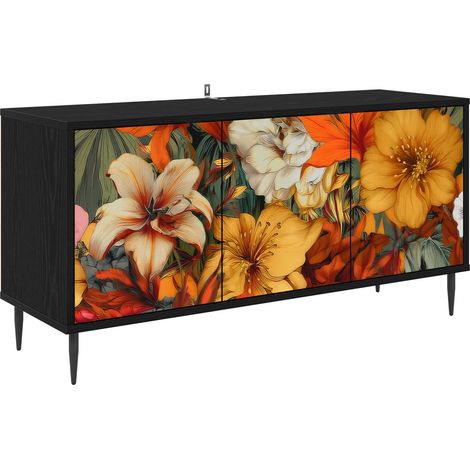 Mobile TV GENNEP 102 x 33 x 51 cm Rovere Nero vidaXL (1/5)
