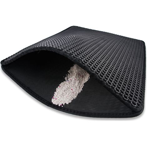 Tapis à litière, tapis double alvéolé pour bac à litière, tapis imperméable pour la collecte d'urine et de litière (1/5)
