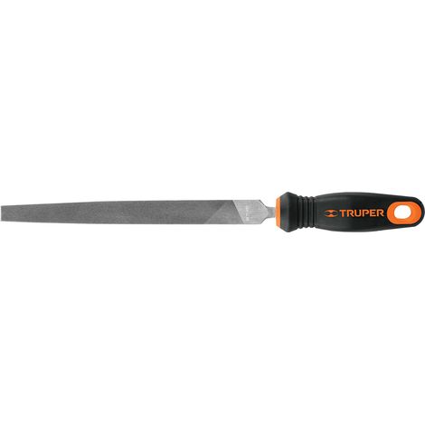 Lima plana fina con mango bimaterial - 200 mm