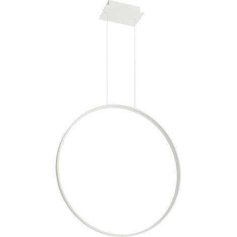 Pendelleuchte Design Hängelampe LED Esszimmerleuchte Ring Wohnzimmerlampe weiß (1/5)