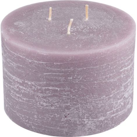 Bougie Déco 3 Mèches "Rustique" 12cm Taupe (1/2)