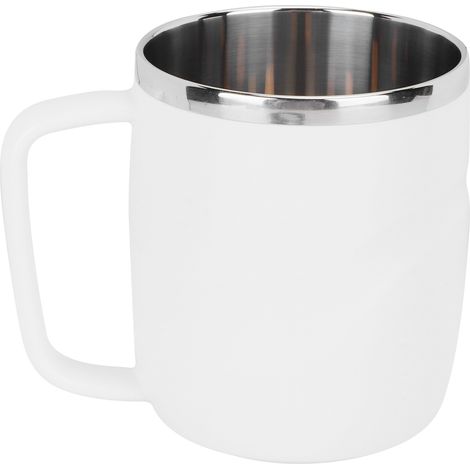 Tasse Isotherme 400ml en Acier Inoxydable avec Couvercle - Idéale Bureau, Maison ou Cadeau (Blanc) (1/5)