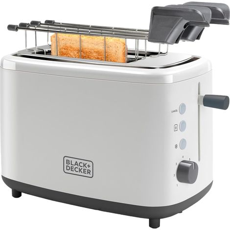 BXTOA820E - Grille-Pain 820W  2 Fentes3 Fonctions7 Niveaux de brunissage2 Pinces pour Tous Types de PainFonction StopRamasse-miettesBlanc (1/5)