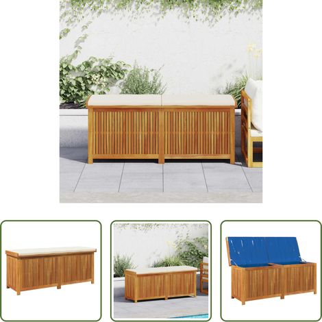 Holzkissenbox - Outdoor-Kissenbox 150x50x60,5 cm Massivholz Akazie (1/5)