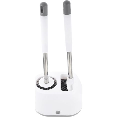 Wall Mounted Toilet Brush with Holder 2 Heads for Cleaning Corners Stable Base with Ventilation and Water Reception Bathroom and Toilet (1/2)