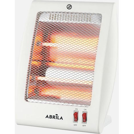 Stufa elettrica in quarzo Coker 800W bianca 2 potenze antivoltura