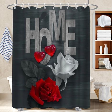 Rideau de douche tissu polyester 180x180 antifongique housse de baignoire pour une déco unique (1/5)